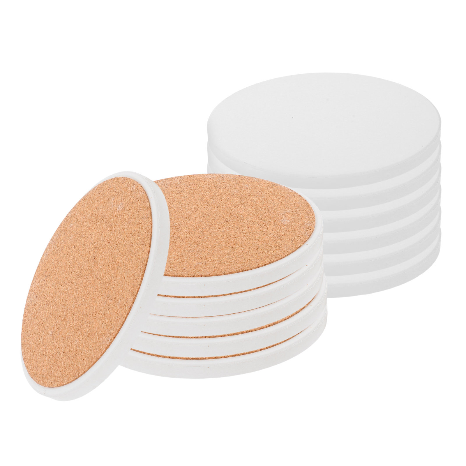 Coaster Sublimation Blank - 12Pcs White Round Ceramic Coasters Blank