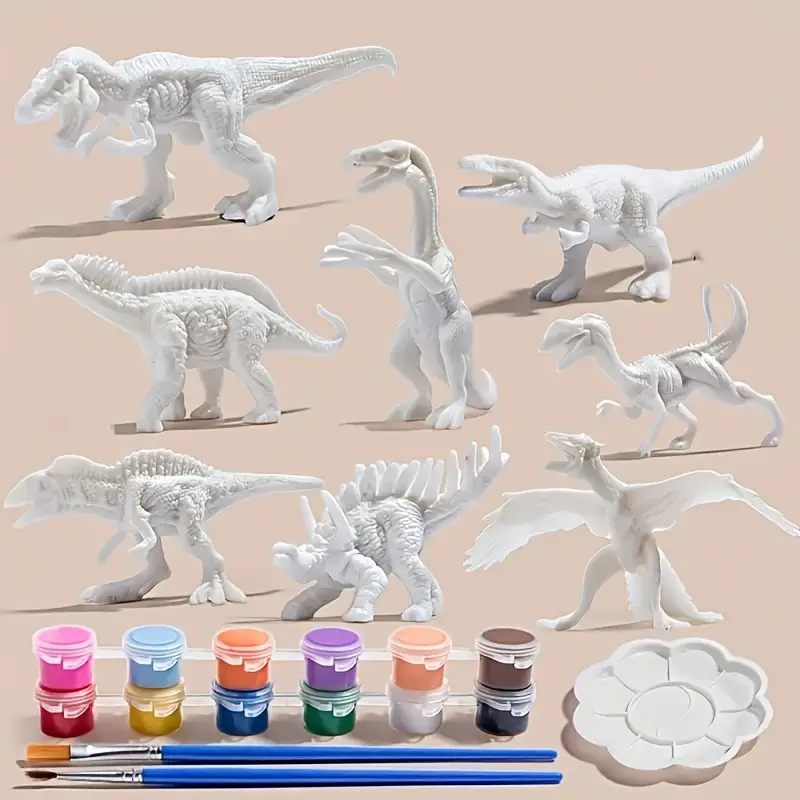 6pcs/8pcs, DIY Coloring Dinosa - огляд і ціна Puzzle Blank White