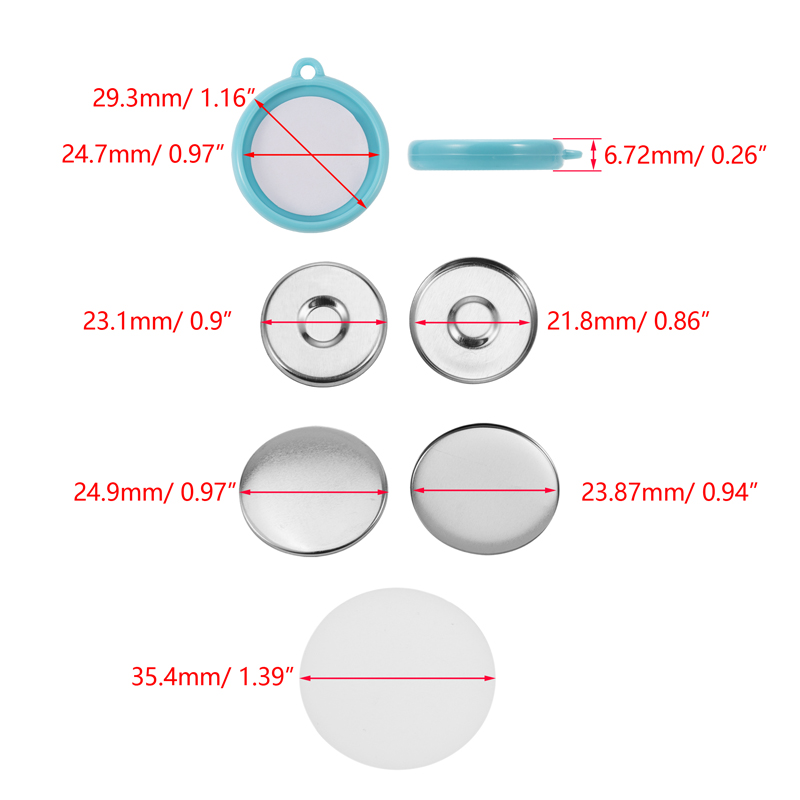 50Pcs/Set DIY Double-Side Key  - огляд і ціна Button Badge Blank