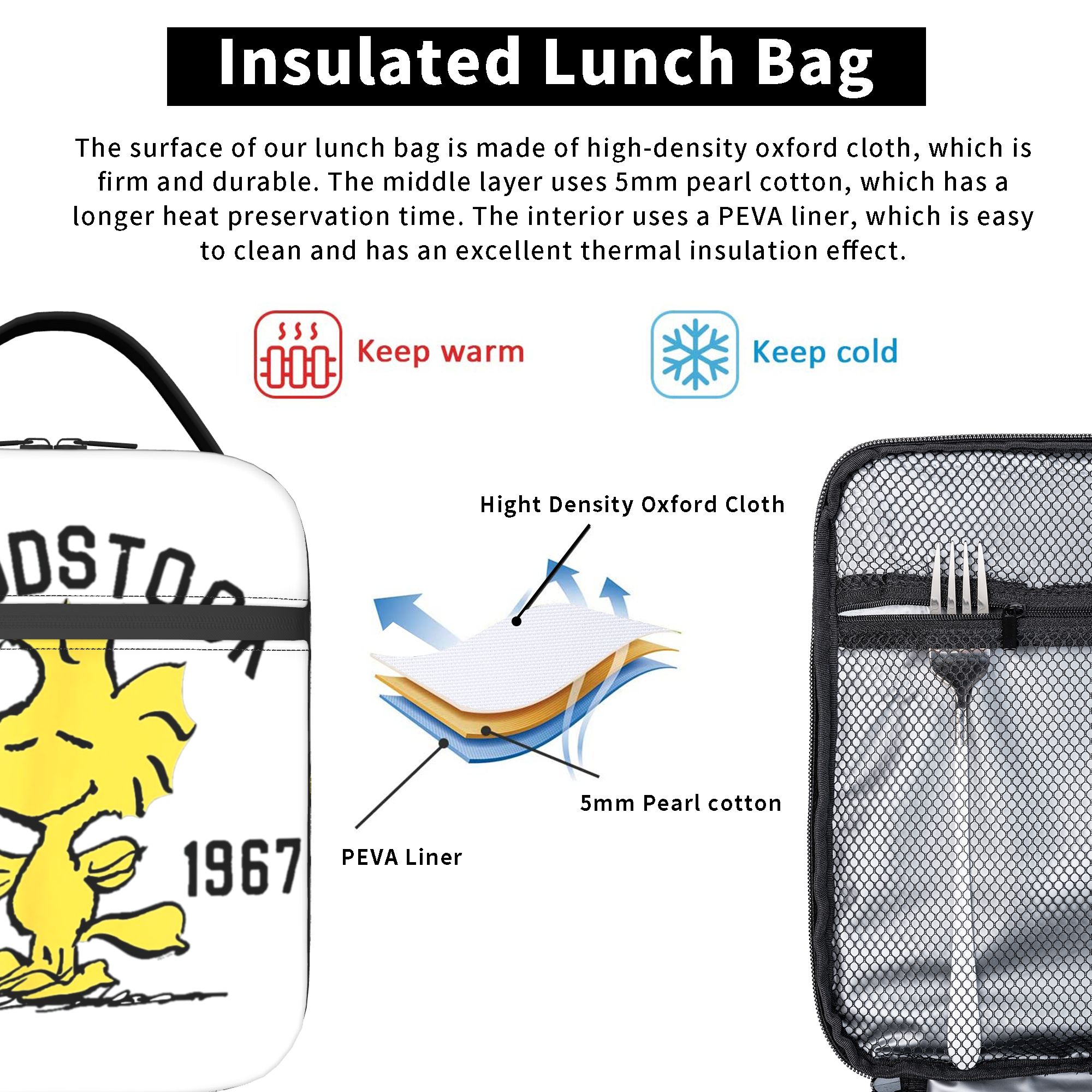 Peanuts Woodstock Snoopy Insul - огляд і ціна Tote Bag Sublimation
