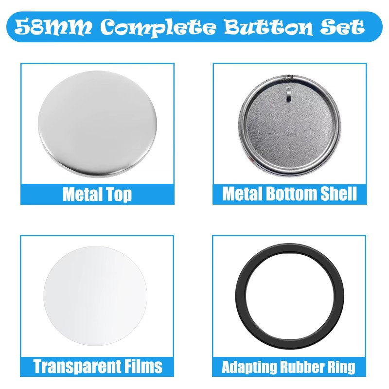 100 Sets 58 Mm/ 44 Mm Button M - огляд і ціна Button Badge Blank