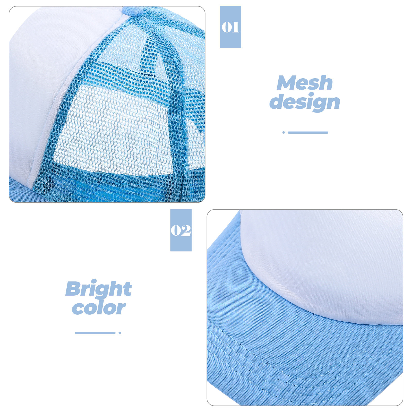 10Pcs Mesh Baseball Hat Blank  - огляд і ціна Hat Sublimation Blank