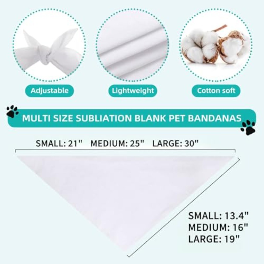 Blank Dog Bandanas Large-1PCS, - огляд і ціна Bandana Blank White