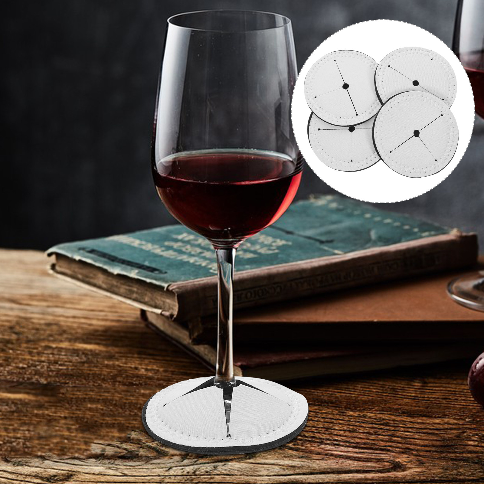4Pcs Wine Cup Coasters Blank S - огляд і ціна Coaster Sublimation Blank