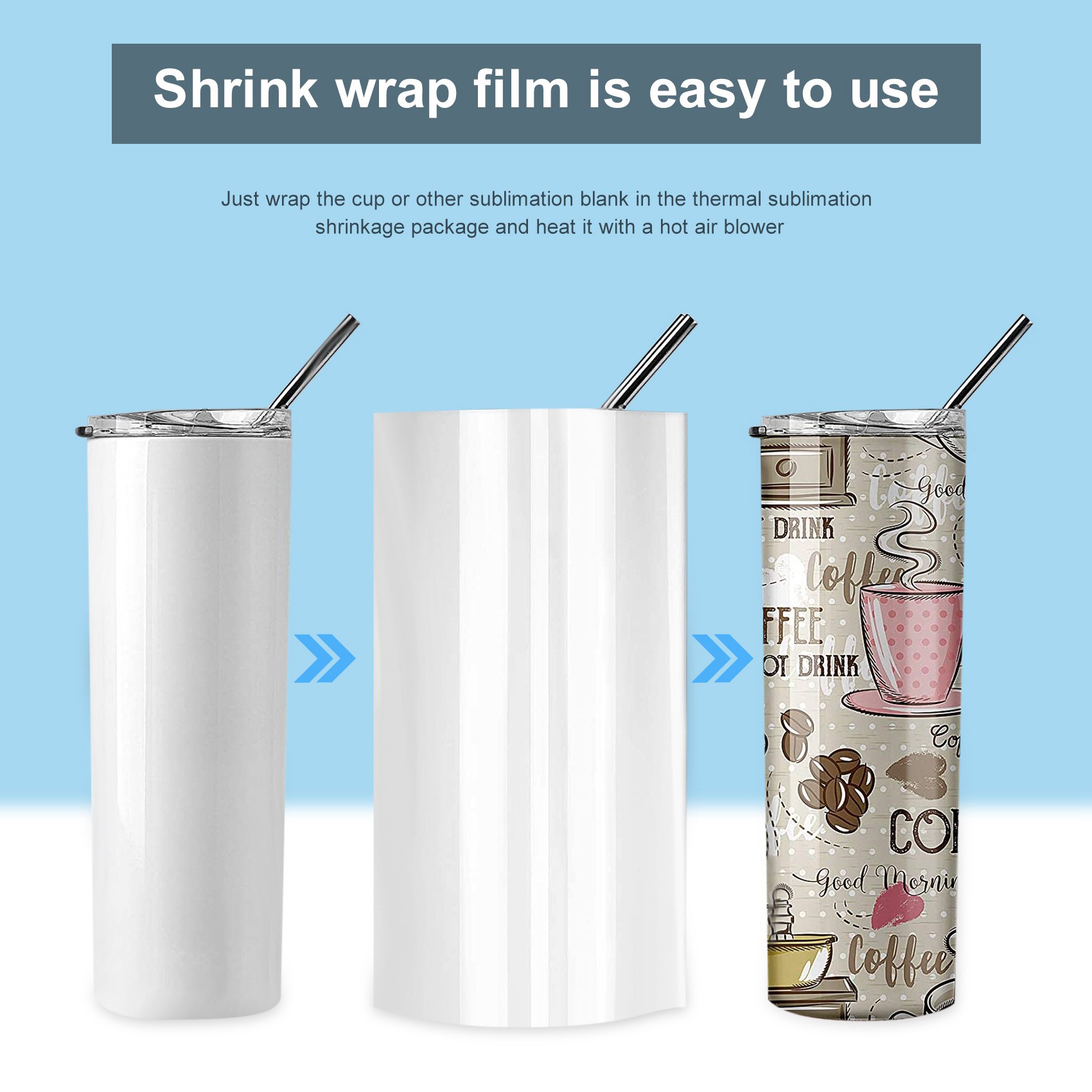 AEE3-30Pcs Sublimation Shrink  - огляд і ціна Sublimation Mug White