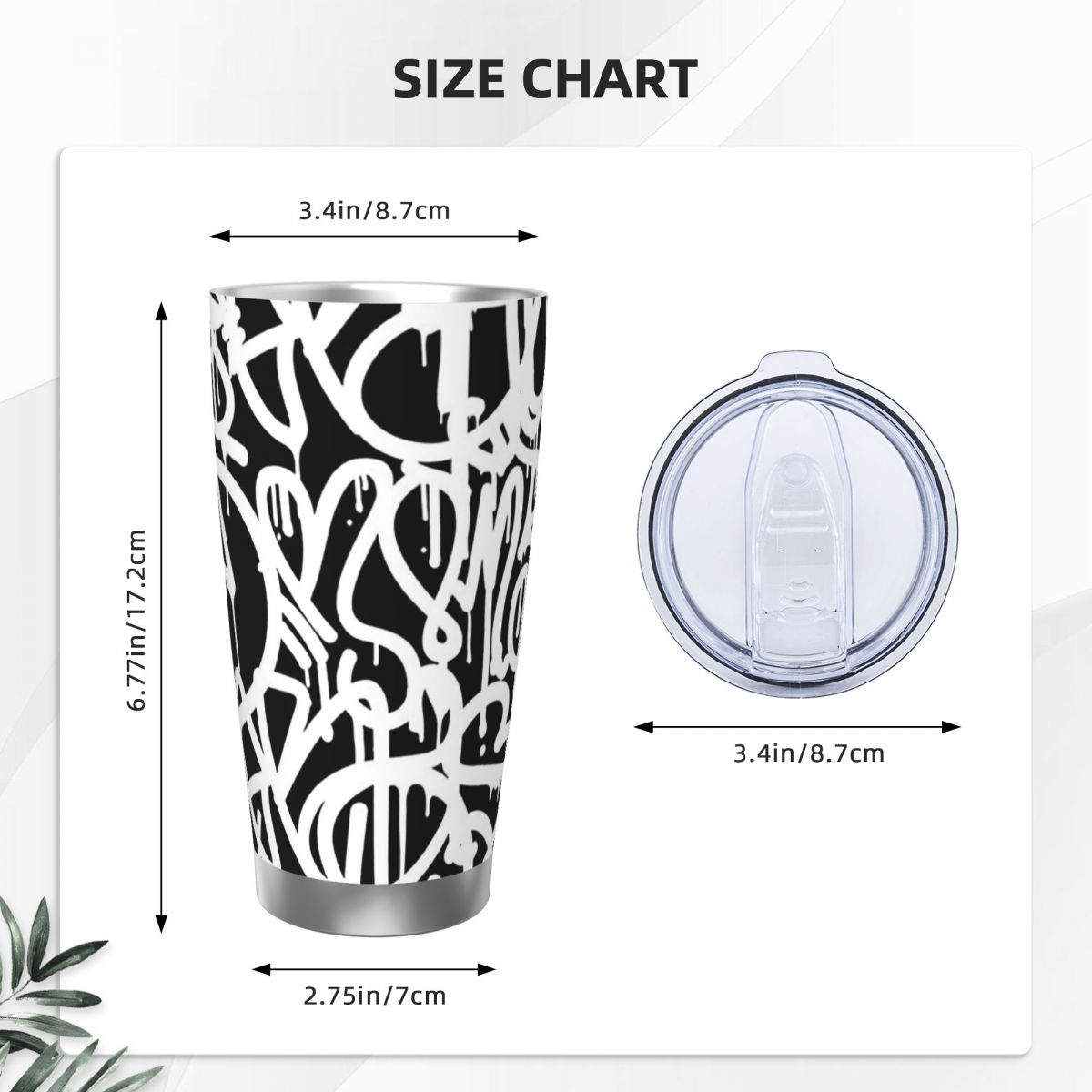 1pc Stainless Steel Water Bott - огляд і ціна Tumbler 20Oz White