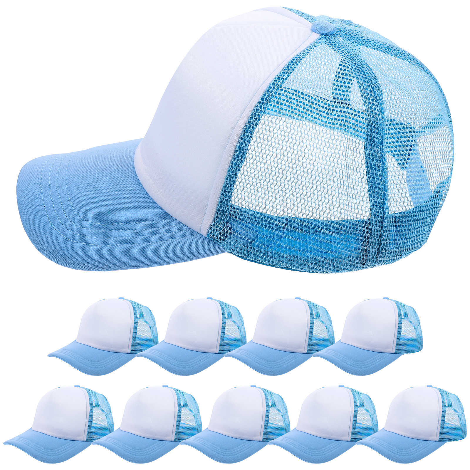 10Pcs Blank Baseball Hats Mesh - огляд і ціна Hat Sublimation Blank