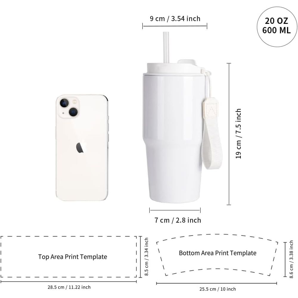 20 oz White Sublimation Tumble - огляд і ціна Tumbler 20Oz White