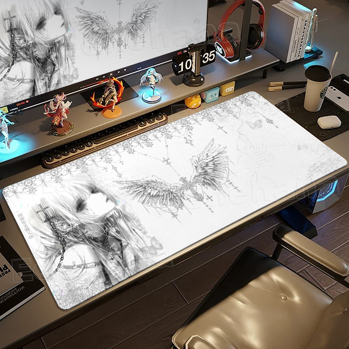Black White Angel Mouse Pad La - огляд і ціна Mouse Pad Blank Sublimation