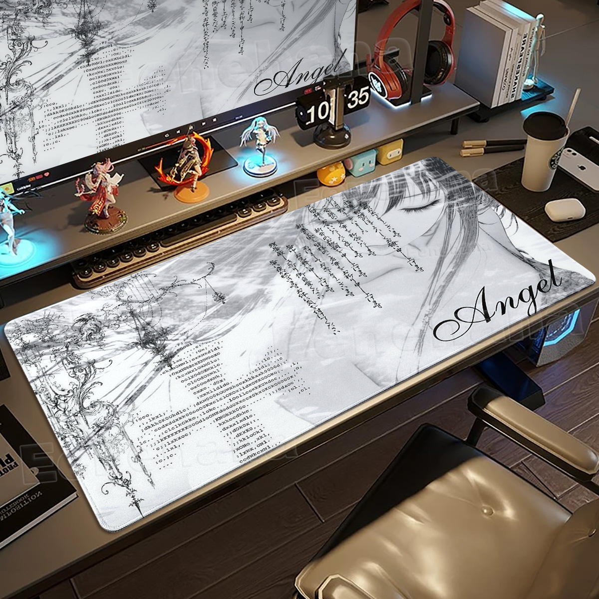 Black White Angel Mouse Pad La - огляд і ціна Mouse Pad Blank Sublimation