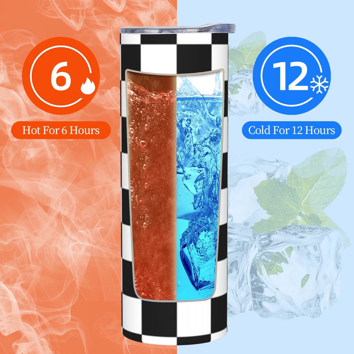 Black And White Checkerboard S - огляд і ціна Tumbler 20Oz White