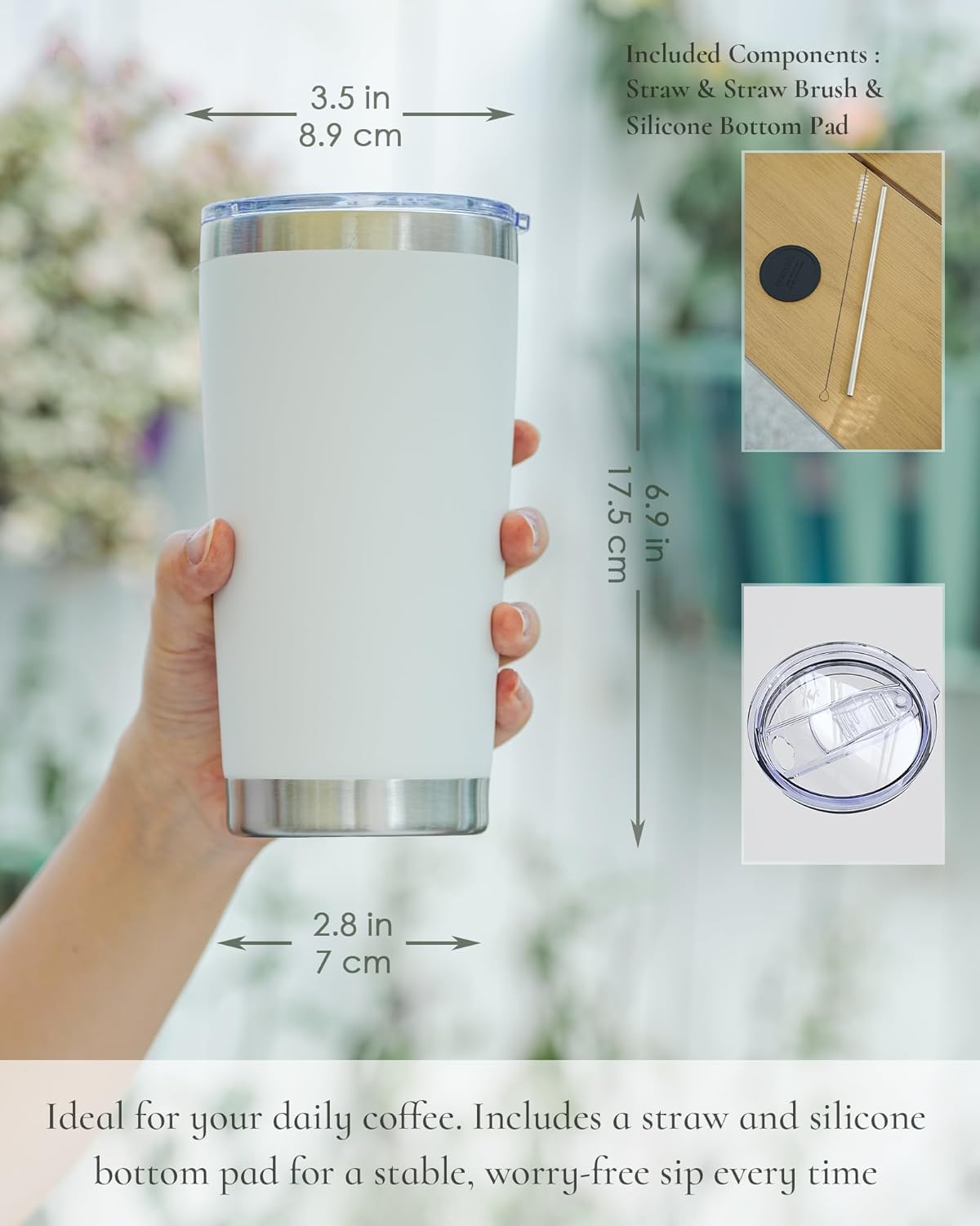 20oz Leakproof Travel Coffee T - огляд і ціна Tumbler 20Oz White