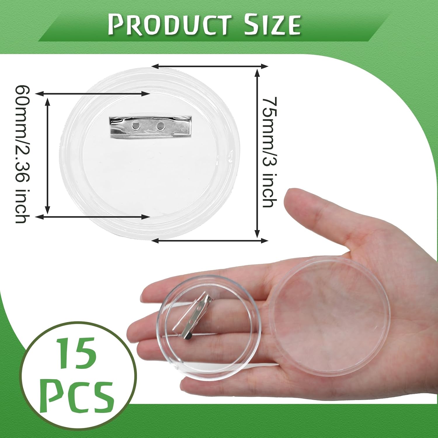 15 Pcs 3 Inch Blank Button Pin - огляд і ціна Button Badge Blank