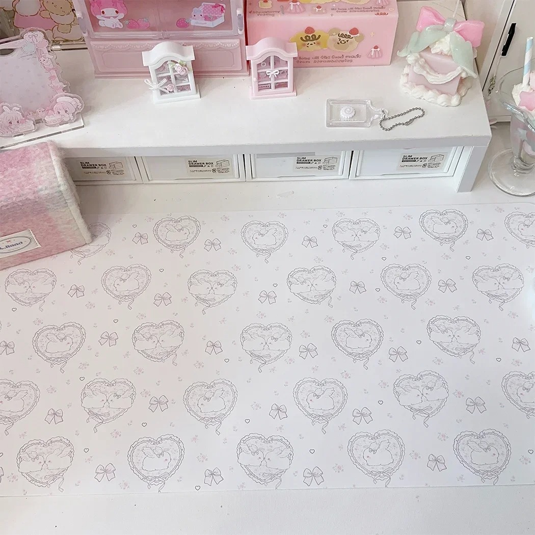 Kawaii Pink Rabbit Leather Des - огляд і ціна Mouse Pad Blank Sublimation