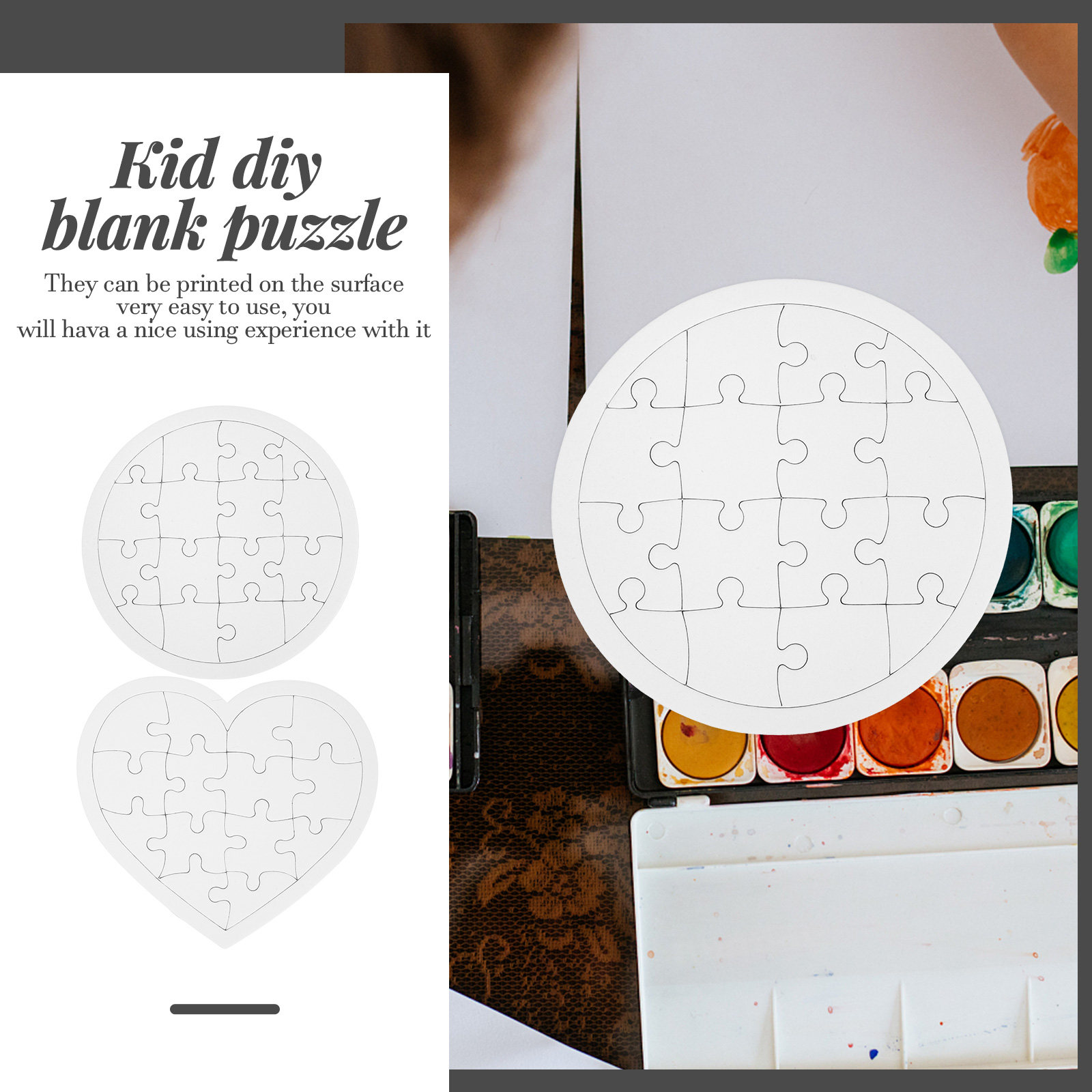 10Pcs Blank Kid DIY Puzzles Wh - огляд і ціна Puzzle Blank White