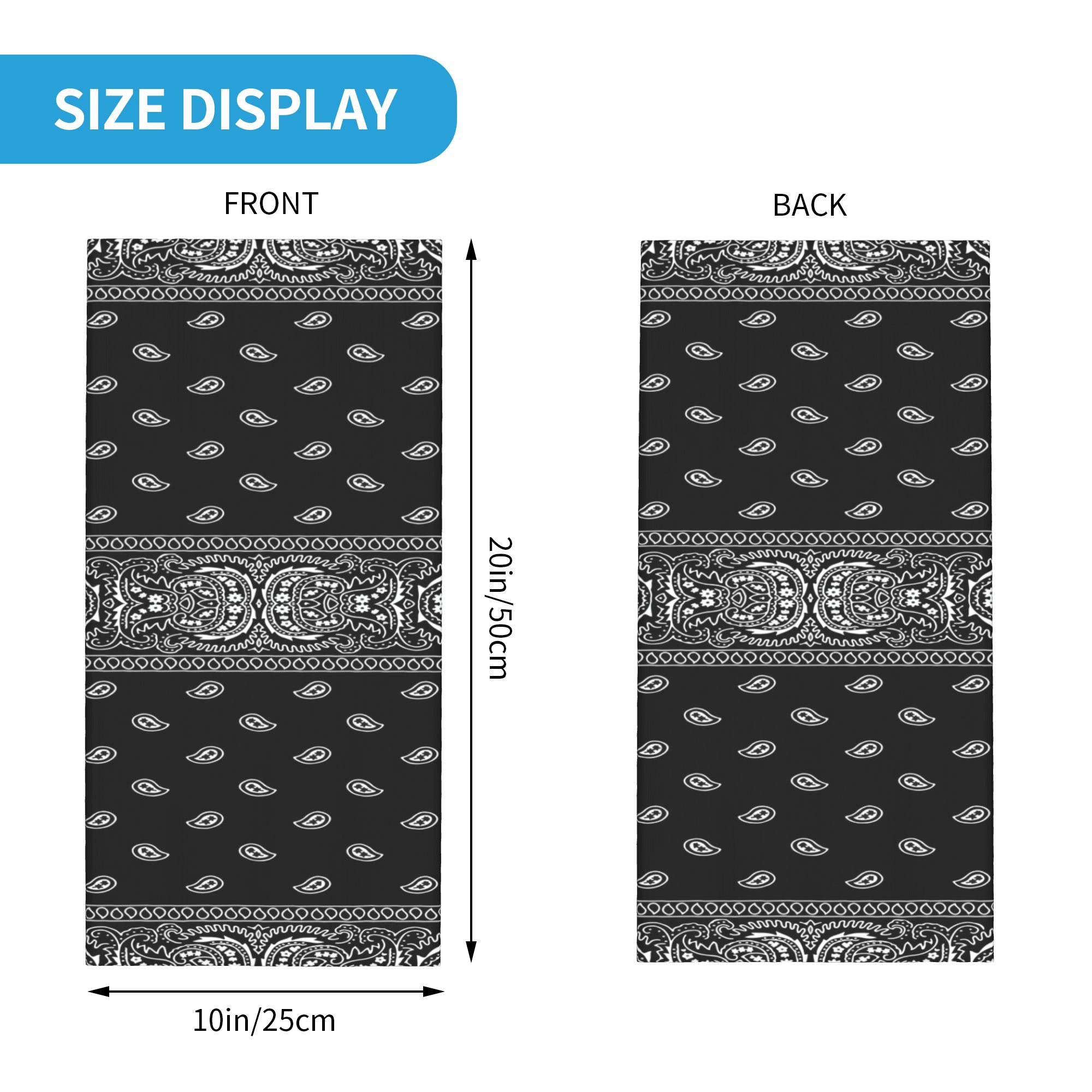 Custom Black and White Bandana - огляд і ціна Bandana Blank White
