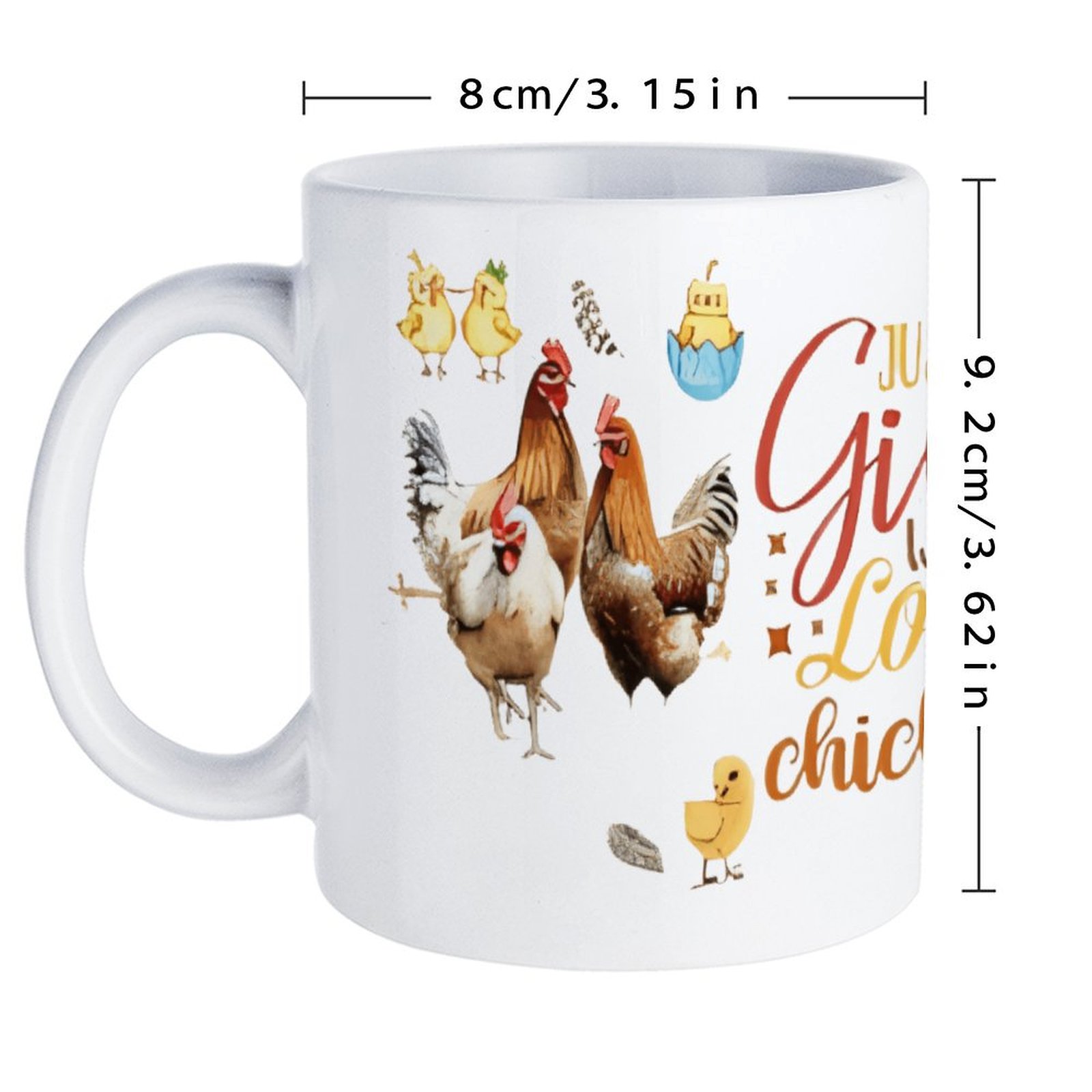 Just A Girl Who Loves Chickens - огляд і ціна Sublimation Mug White